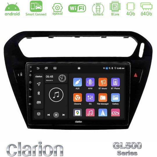 Clarion Car Audio System for Peugeot 301 Citroen C-Elysee Bluetooth USB WiFi GPS Apple CarPlay Android Auto with 9" Touch Screen