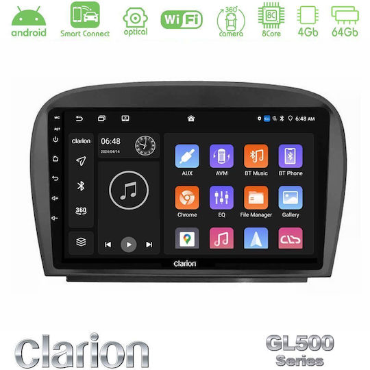 Clarion Car Audio System for Mercedes-Benz SL 2005-2011 Bluetooth USB WiFi GPS Apple CarPlay Android Auto with 9" Touch Screen