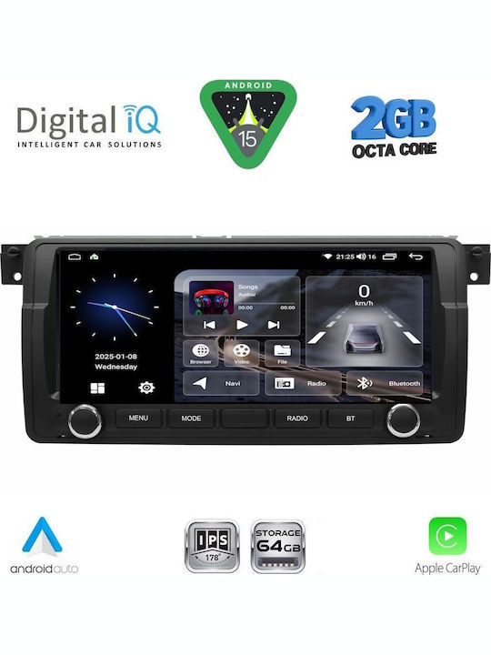 Digital IQ Auto-Audiosystem Für BMW E46 1998-2005 Bluetooth USB Eingebautes Wi-Fi GPS Apple CarPlay Android Auto Mit Touchscreen 7 Digital IQ BLE 353_CPA