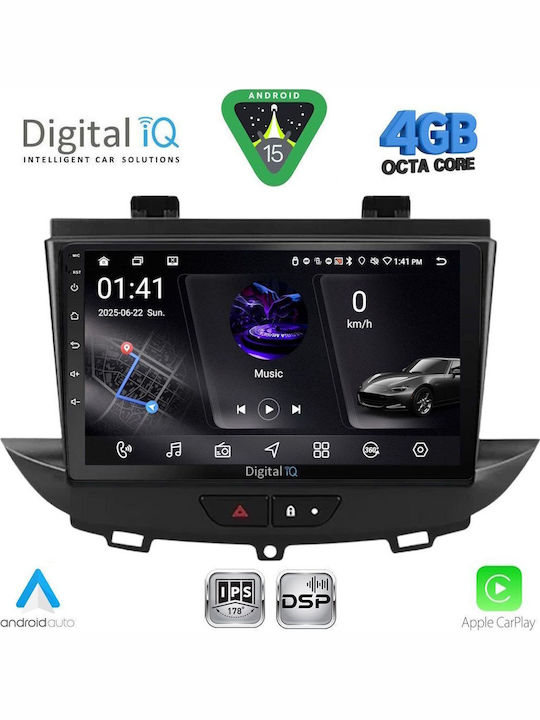 Digital IQ Auto-Audiosystem für Opel Crossland / Grandland 2017-2025 Bluetooth USB Eingebautes Wi-Fi GPS Apple CarPlay Android Auto mit 9 Zoll Touchscreen DIGITAL IQ RSG 6490 CPA