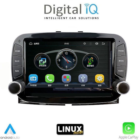 Digital IQ Автомобилна Аудио Система За Fiat 500 2016-2025 Bluetooth USB WiFi GPS С Touch Screen 7"
