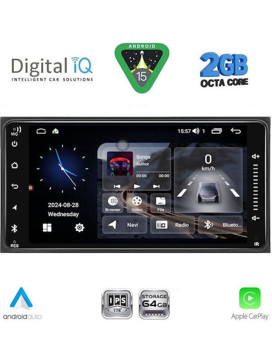 Digital IQ Sistem Audio Auto (Bluetooth/USB/Wi-Fi/GPS/Apple CarPlay/Android Auto) cu Ecran Tactil 6.5"