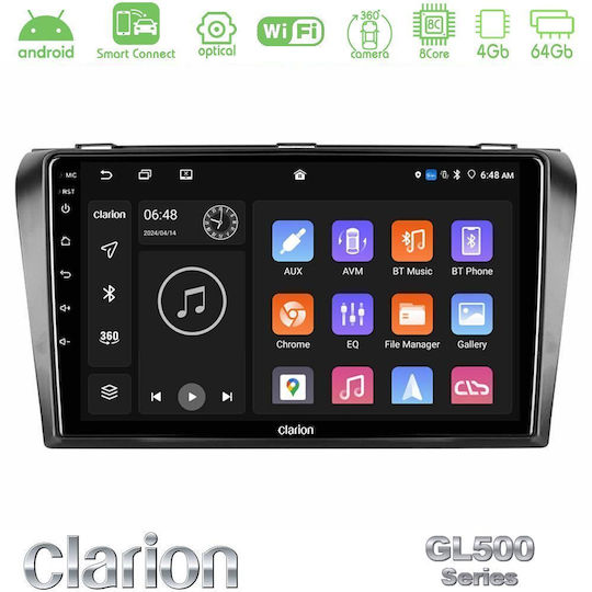 Clarion Автомобилна Аудио Система за Mazda 3 2004-2009 с A/C (Bluetooth/USB/Wi-Fi/GPS/Apple CarPlay/Android Auto) с Touch Screen 9"