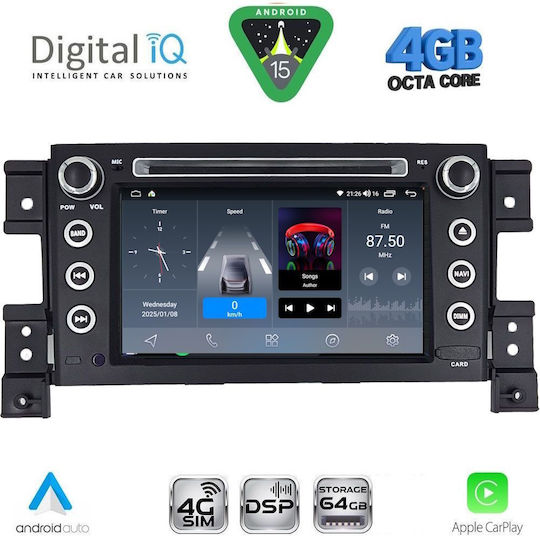 Digital IQ Автомобилна Аудио Система за Suzuki Grand Vitara 2005-2015 (Bluetooth/USB/WiFi/GPS/Apple CarPlay/Android Auto) с Touch Screen 7"