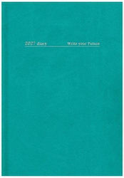 adBook Tägliche Tagesordnung 2027 Türkises 14x21cm