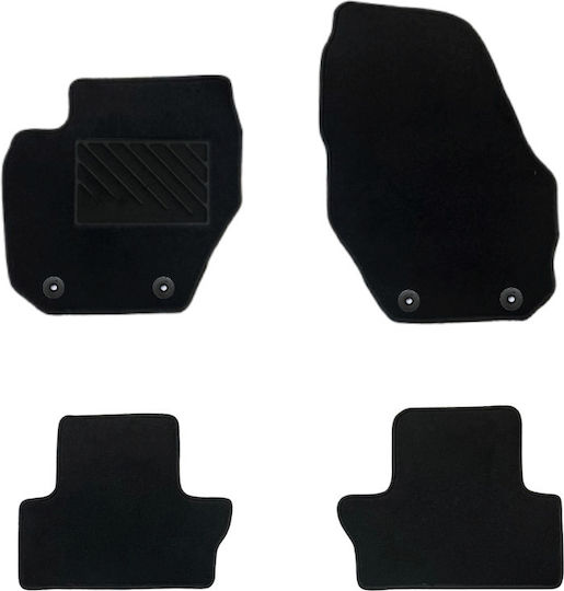 Car Mats Carpet Medium Quality Black Compatible Volvo S60 Set 2010-2018 4 Pieces