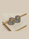 Heliophilia Silver Navy Blue Earrings