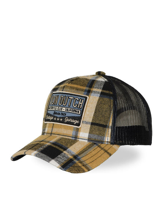 Checked Patch Yellow Trucker Cap Von Dutch Checked Patch Yellow Trucker Cap Von Dutch
