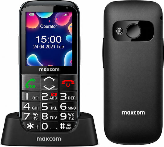 MaxCom MM724 L 4G Dual SIM Mobile Phone with Large Buttons German Menu Black