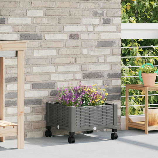 vidaXL Κήπος Γλάστρα Πλαστική Ανοιχτό Γκρι 40x40x33εκ.