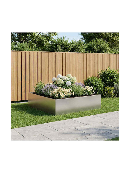 vidaXL Garden Silver Metallic Flower Pot Silver...