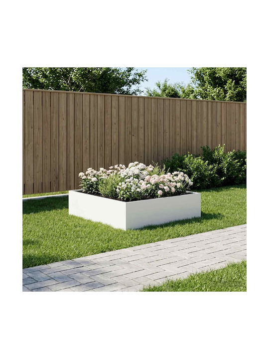 vidaXL Garden Metal White Flower Pot 100x100x30cm