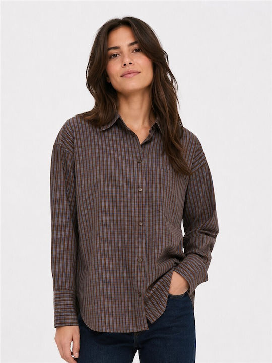 Jack & Jones Long Sleeve Women's Denim Shirt Br...