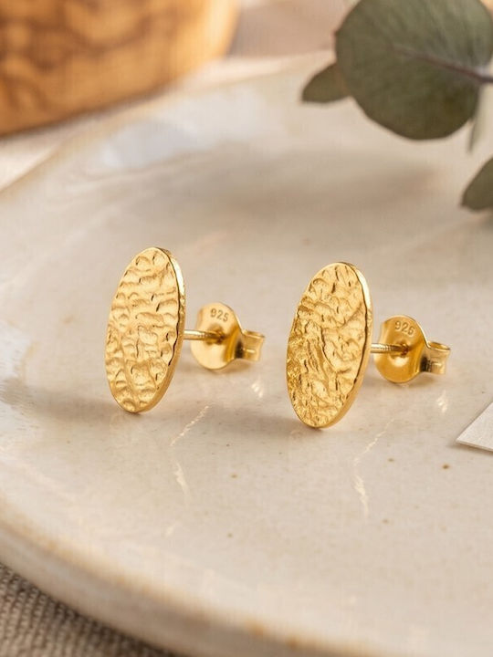 Grekas Single Gold Plated Silver Stud Earring
