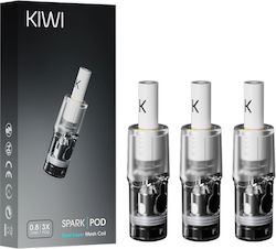 Kiwi Spark V2 Dual Mesh Резервни Pods 3 бр 2 ml с Импенданс 0.8 ohm
