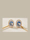 Heliophilia Silver Navy Blue Silver Earrings