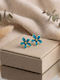Heliophilia Silver Navy Blue Silver Earrings