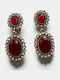 Red Dangle Earrings with Stones