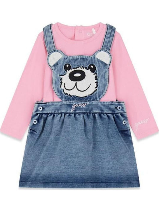 Mädchenkleid Denim Rosa