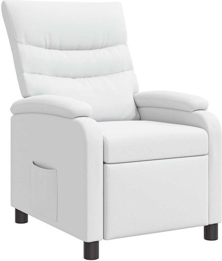 Πολυθρόνα Relax από Δερματίνη Λευκό 66x95x100cm