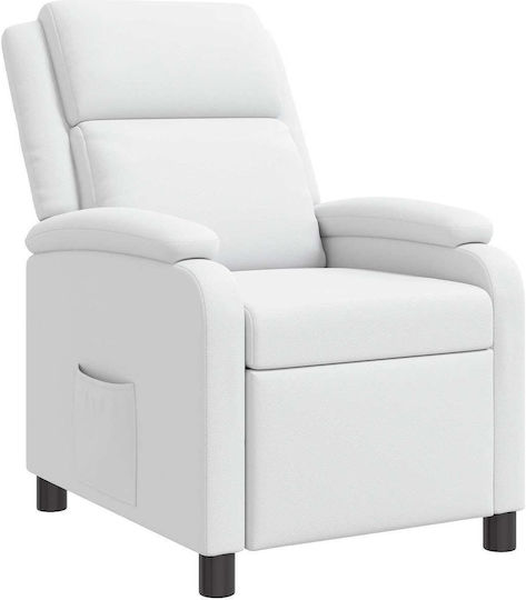 Πολυθρόνα Relax από Δερματίνη Λευκό 66x95x100cm