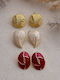 Heliophilia Silver Set Earrings Made of Gold Plated Silver Burgundy