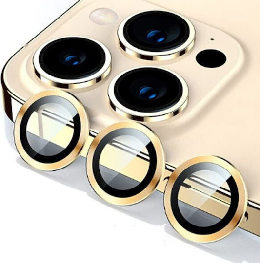 Protector Ring Camera Protection Tempered Glass Gold for iPhone 14 Pro/14 Pro Max
