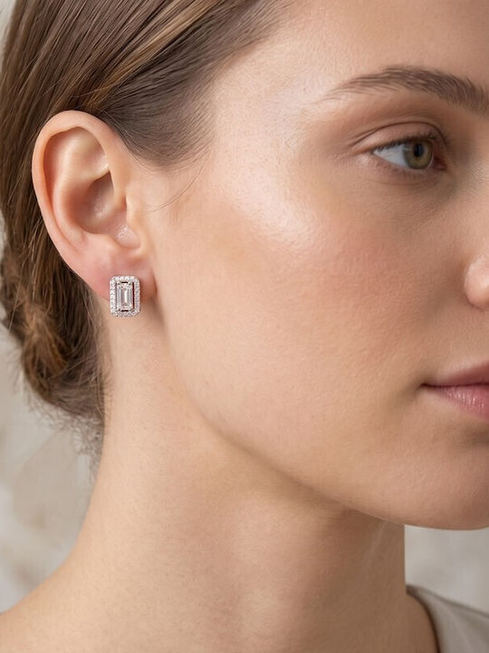 Grekas Single Silver Stud Earring with Stones Grekas Single Silver Stud Earring with Stones