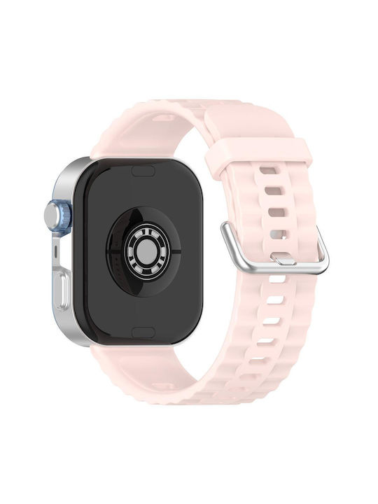 Huawei Watch Fit4 Pro Fit4 Fit3 Xdfind Ασημί Αγκράφα Μονόχρωμο Λουράκι Ρολογιού Σιλικόνης Ανοιχτό Ροζ