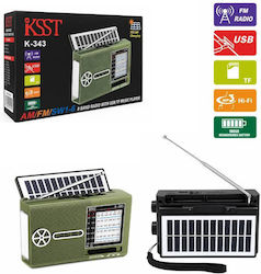 K-343 Radio Portabil Solar cu USB Verde K-343 Radio Portabil Solar cu USB Verde