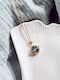 Heliophilia Silver Necklace From Gold Plated Steel Navy Blue