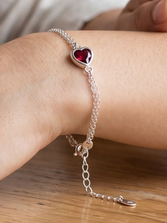 Grekas Women's Silver Chain Bracelet with Zircon