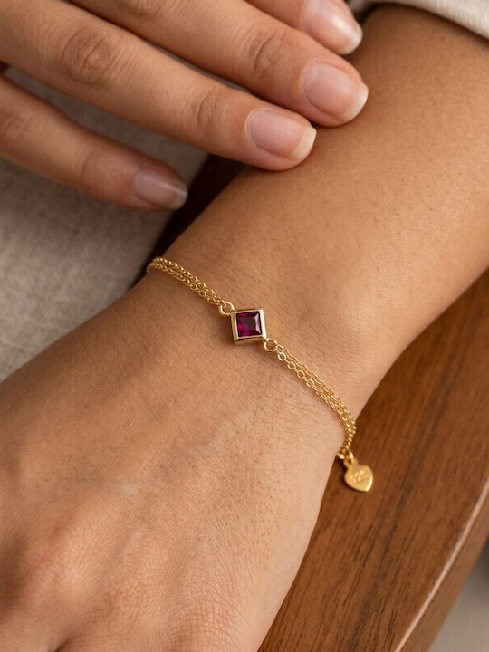 Grekas Women's Gold Plated Silver Bracelet with Zircon