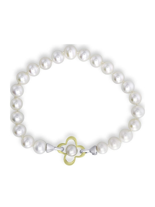 Fa Cad'oro Damen Armband aus Silber Vergoldet mit Perlen ABR0838