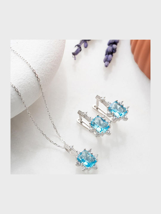 Heliophilia Silver Schmuckset mit Halskette & Ohrringen