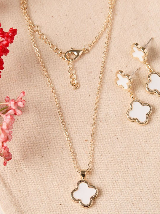 Elika Silver Schmuckset mit Halskette & Ohrringe