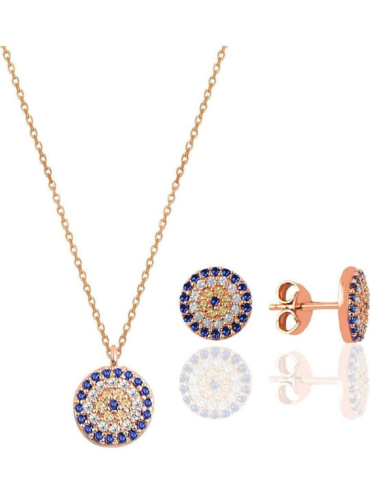 Heliophilia Silver Schmuckset Mit Halskette & Ohrringe Aus Silber