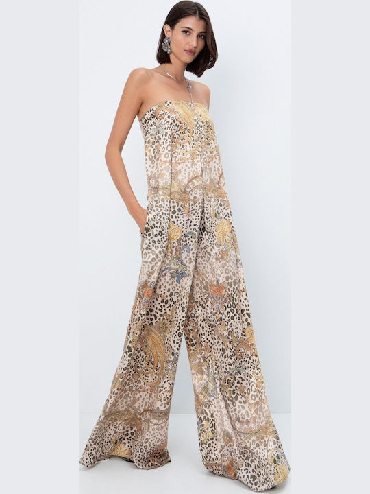 Damen Strapless Mehrfarbige Jumpsuit