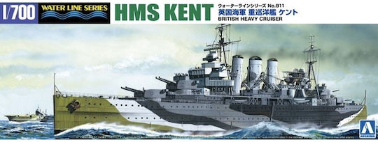 Пластмасов Моделен Комплект Кралски Флот Тежък Крейсер Кент 1/700