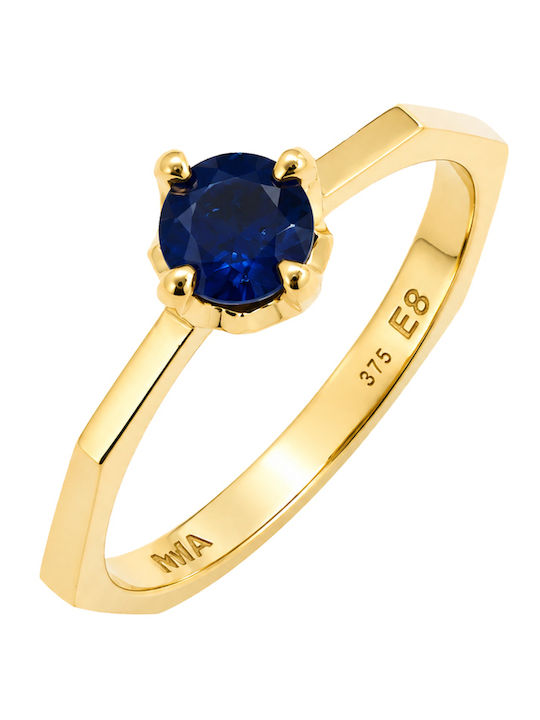 Einzelner Steine Ringe aus Gold 9K mit Saphir