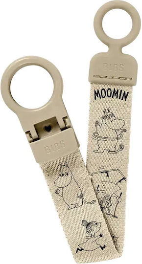 Bibs Clips pentru suzetă din țesătură bej
