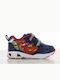 Kids Sneakers with Hoop & Loop Closure & with Lights Red