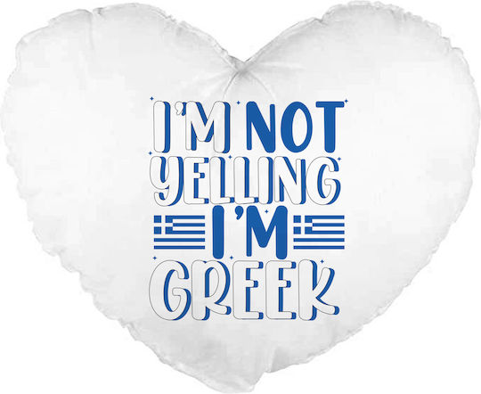 Heart Pillow Size 41x39cm Greece White