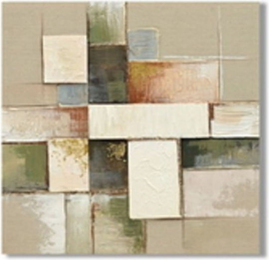 Πίνακας Καμβά "stone & Linen Abstract" 60x60x3
