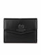 Kleines Leder Damenbrieftasche mit RFID Schwarz