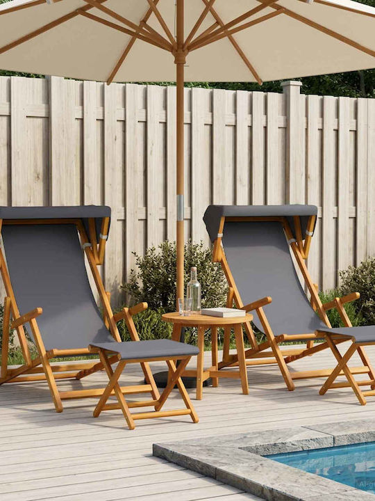 Wooden Grey Outdoor Chair with Cushion 4 Pieces...