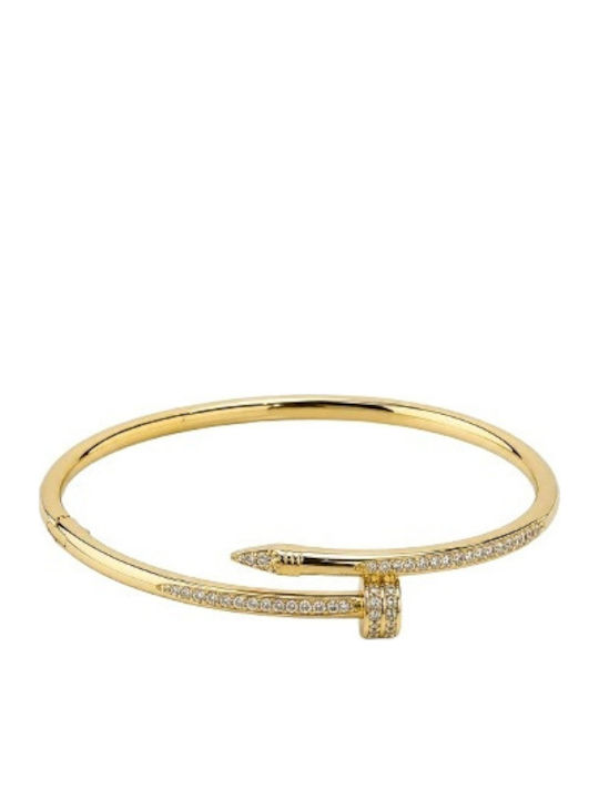 Velve Brățară Pentru Femei Tip Cuff Din Oțel Plăcat Cu Aur Cu Zircon 5.8cm