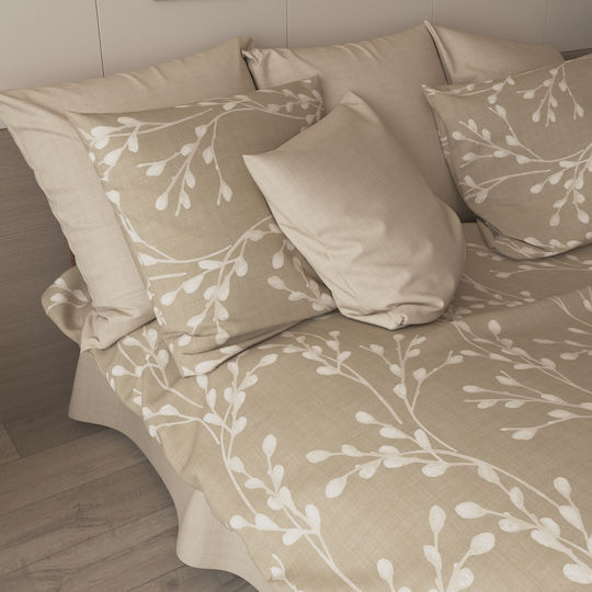 Charalambidis Textiles Salonica Beige Pillowcases Set 52x72cm