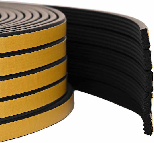 vidaXL Door Draft Stopper Rubber Window in Black Color 0.3cm