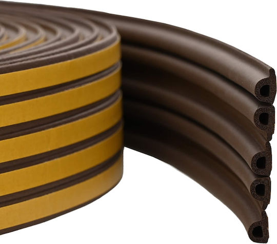 vidaXL Door Draft Stopper Rubber Window in Brown Color 0.6cm